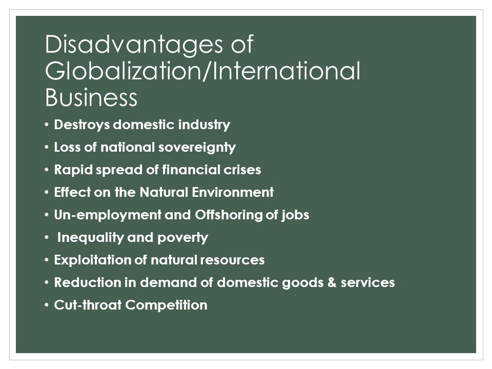 Advantages and Disadvantages of International Trade